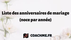 Liste anniversaires mariage (noce par année)