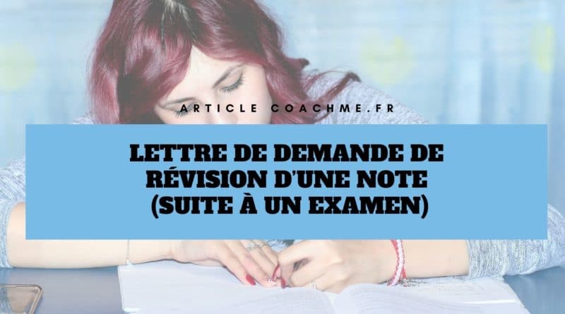 lettre de demande de révision dune note suite à un examen