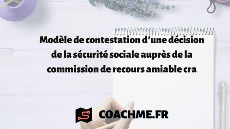 Modèle de contestation d’une décision de la sécurité sociale auprès de ...