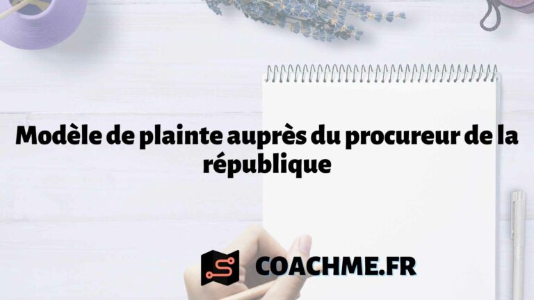 Modèle de plainte auprès du procureur de la république